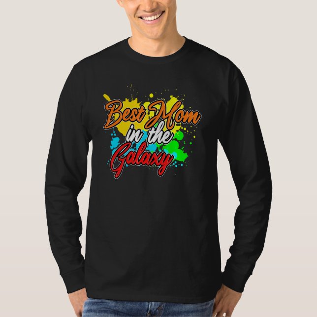 T-shirt Meilleure maman dans la Galaxie Bleached Bonne fêt (Devant)