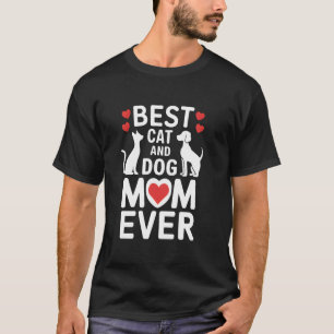 T-shirt Meilleure maman de chat et de chien pour toujours