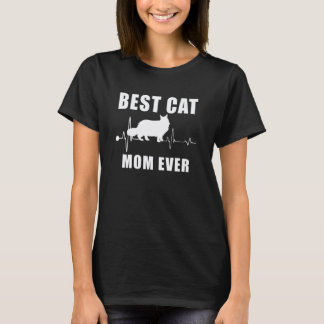 T-shirt Meilleure Maman de Chat Ever Chat Maine Coon Batte