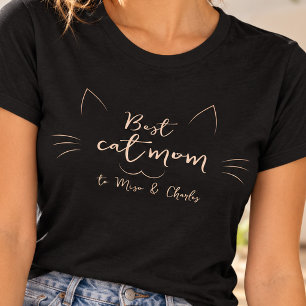 T-shirt Meilleure Maman de Chat Noms Personnalisés Mignon