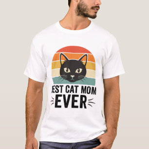 T-shirt Meilleure Maman de Chat Retro Visage de Chat Desig