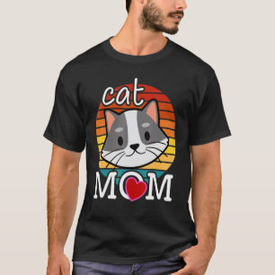 T-shirt Meilleure Maman de Chat Vintage Sunset Rétro Adora