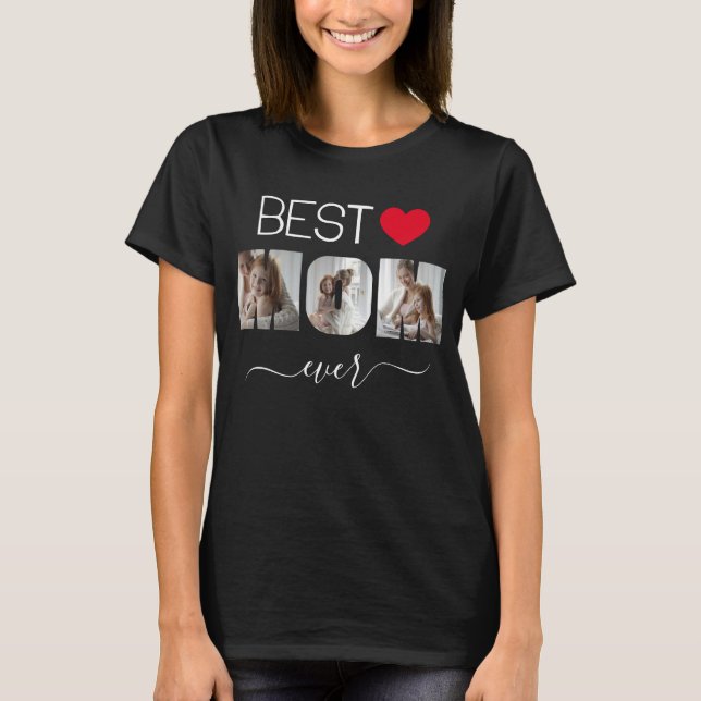 T-shirt Meilleure maman Ever 3 Photos Collage Sweet Heart (Devant)
