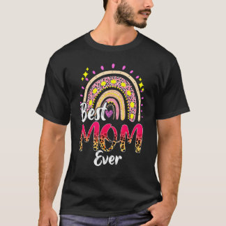 T-shirt Meilleure maman Ever Rainbow Leopard Maman Vie Mèr