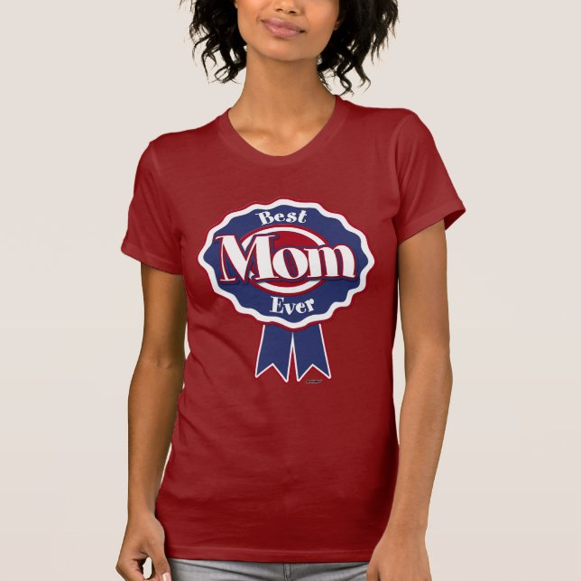 T-shirt Meilleure maman Ever Ribbon bleu (Devant)