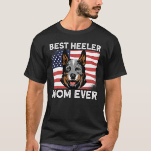 T-shirt Meilleure Maman Heeler Américaine Drapeau Patrioti
