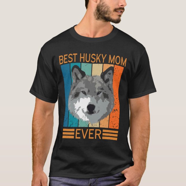 T-shirt Meilleure Maman Husky Jour de la Mère (Devant)