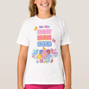 T-shirt Meilleure Maman Jamais Groovy Floral Pastel Fête d