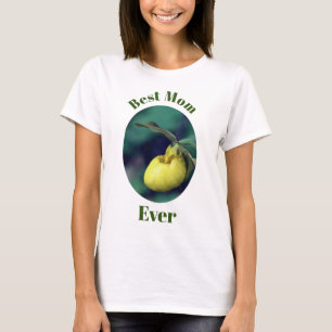 T-shirt Meilleure maman Jamais Lady Slipper Flower