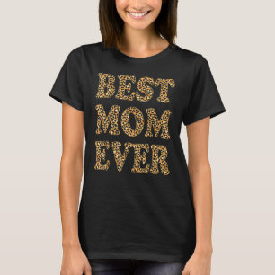 T-shirt Meilleure maman jamais léopard Plaid Fête des Mère