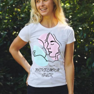T-shirt Meilleure maman Jamais Minimaliste Line Art Fête d