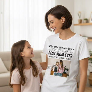 T-shirt Meilleure Maman Jamais Personnalisée Photo Journal