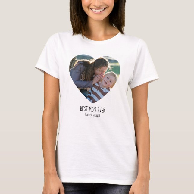 T-shirt Meilleure maman jamais, photo personnalisée Fête d (Devant)