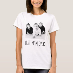 T-shirt Meilleure Maman Jamais, Photo personnalisée noir e