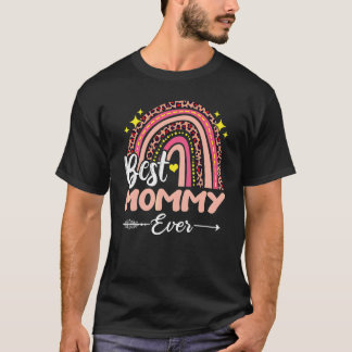 T-shirt Meilleure maman jamais Rainbow Leopard Plaid Fête 