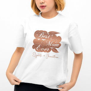 T-shirt Meilleure maman jamais Rose Gold Kids Noms la fête