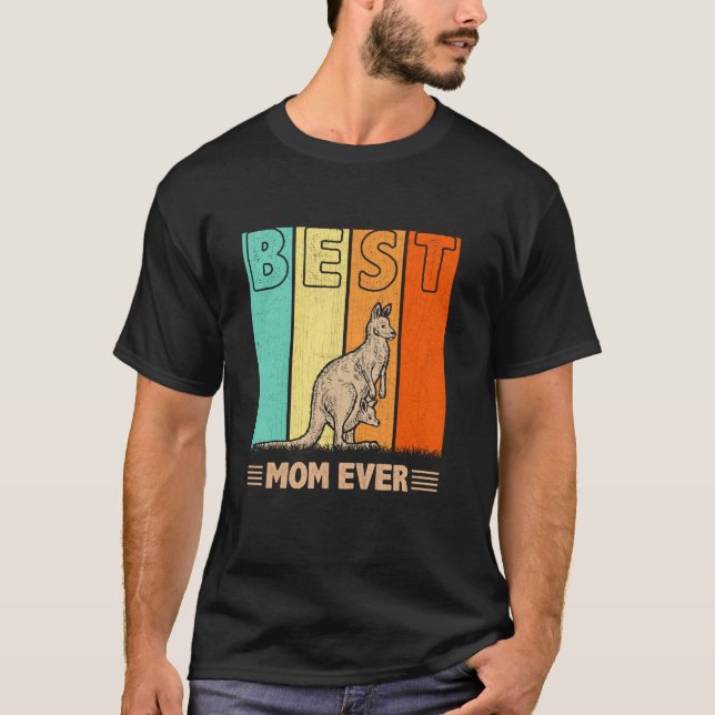 T-shirt Meilleure maman Kangaroo jamais rétro Graphisme ma (Devant)