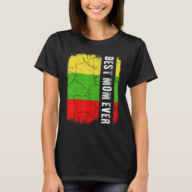 T-shirt Meilleure maman lituanienne jamais Lituanie Drapea (Devant)