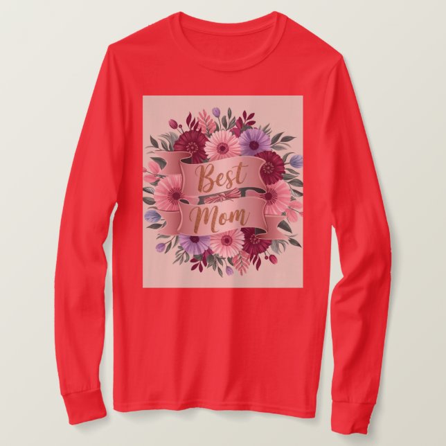 T-shirt Meilleure maman Long Manches (Design devant)