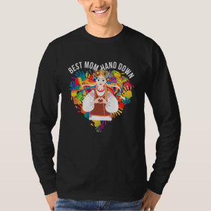 T-shirt Meilleure maman main vers le bas Hippie fille aime