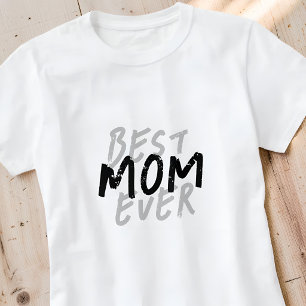 T-shirt Meilleure Maman Moderne Grunge Noir et Gris