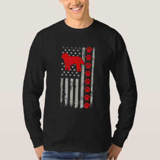 T-shirt Meilleure Maman Otterhound Pompiers Papa Drapeau É