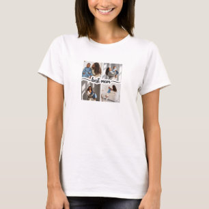 T-shirt Meilleure Maman Personnalisée 4 Photo Collage