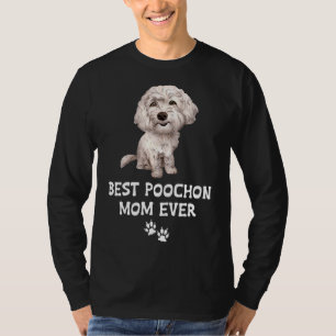 T-shirt Meilleure Maman Poochon Pour Bichon Cross Poodle L
