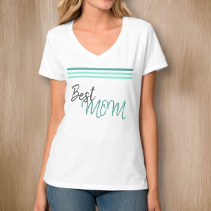 T-shirt Meilleure maman Script tendance Bande de la mère`s