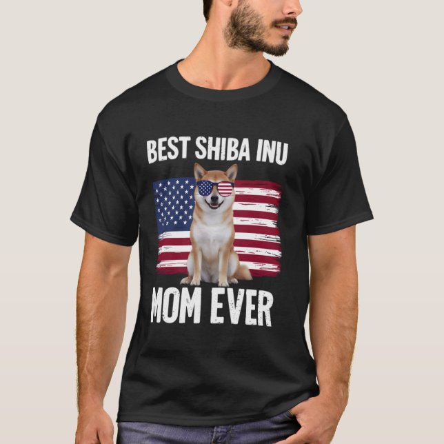 T-shirt Meilleure maman Shiba Inu jamais 4 juillet chien p (Devant)