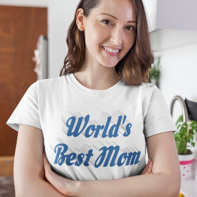 T-shirt Meilleure maman texte bleu marine (Créateur téléchargé)
