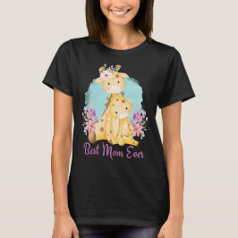T-shirt Meilleure maman toujours mignonne maman bébé Giraf