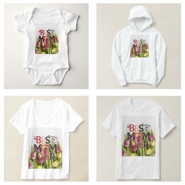 T-shirt Meilleure maman toujours tendance Floral (Best Mom Ever Trendy Floral T-Shirt)