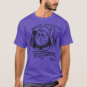 T-shirt Meilleure maman tricot jamais chat