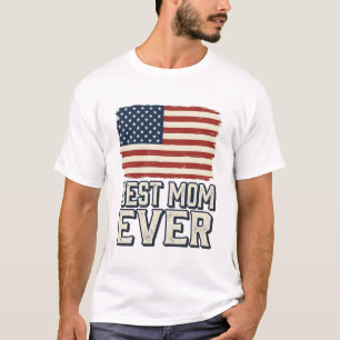 T-shirt Meilleure Maman Vintage Drapeau Américain Concepti