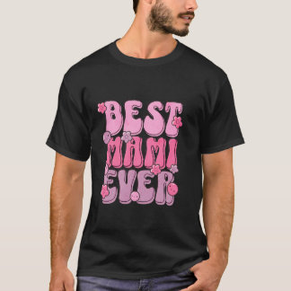 T-shirt Meilleure Mami Jamais Drôle Mignonne Rétro Groovy