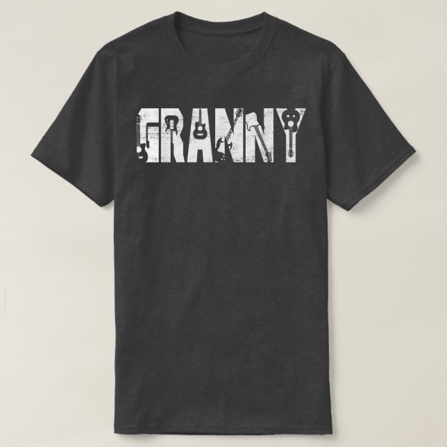 T-shirt Meilleure mamie jamais guitariste guitariste (Design devant)