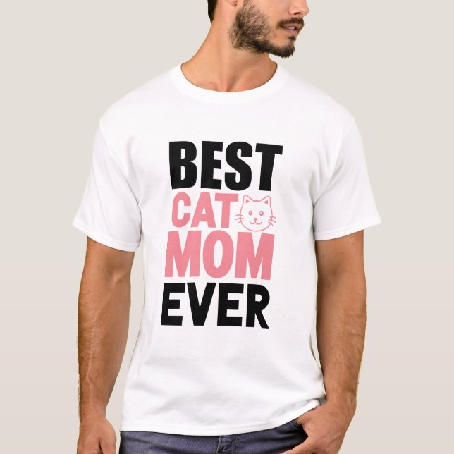 T-shirt Meilleure mère de chat (Devant)