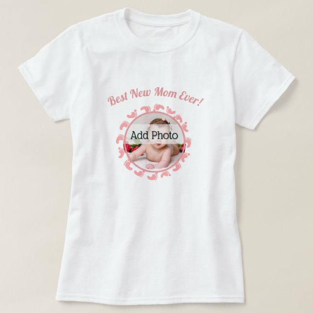 T-shirt Meilleure nouvelle maman / Mère Famille Photo bébé (Design devant)
