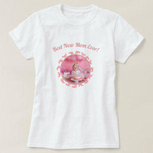 T-shirt Meilleure nouvelle maman/mère famille Photo bébé f