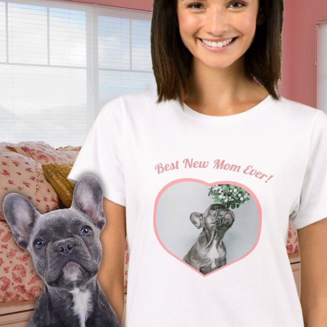 T-shirt Meilleure nouvelle mère Baby Photo Baby Girl Heart (Créateur téléchargé)