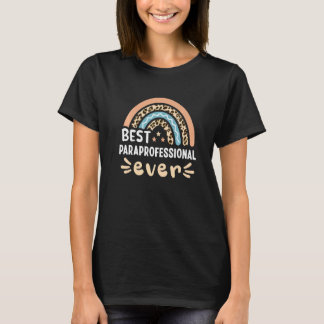 T-shirt Meilleure Paraprofessionnelle Ever Léopard Arc-en-