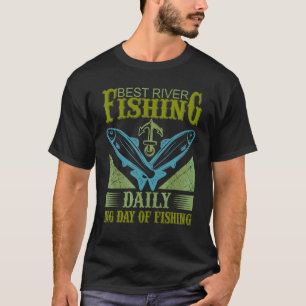 T-shirt Meilleure pêche en rivière Grande journée de pêch