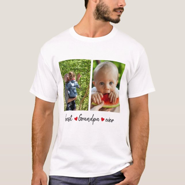 T-shirt Meilleure photo Grandpa Ever 2 personnalisée (Devant)