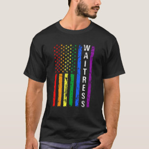 T-shirt Meilleure serveuse LGBT drapeau américain