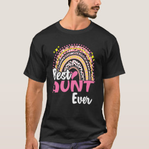 T-shirt Meilleure Tante Jamais Drôle Léopard Rose Arc-En-C