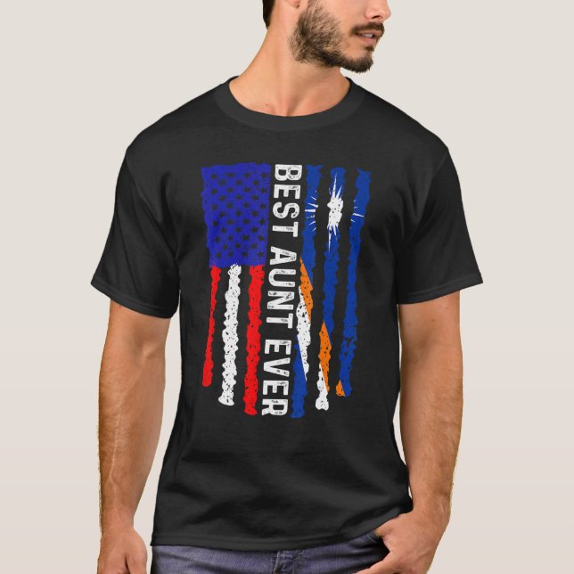 T-shirt Meilleure tante jamais nous Marshall Îles Drapeau  (Devant)