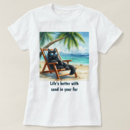 T-shirt Meilleure vie au bord de la mer Amoureux des chats