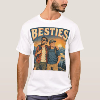 T-shirt Meilleures potes, Deux hommes en randonnée