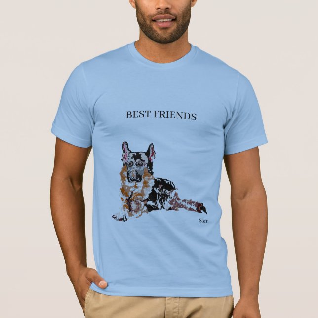 T-shirt : Meilleurs amis berger allemand (Devant)